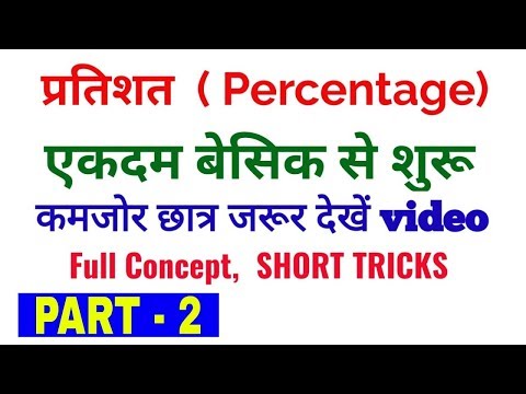 Percentage/formula/shortcut tricks/ problems of percentage/dsssb, ssc cgl, railway group D, rrb Video