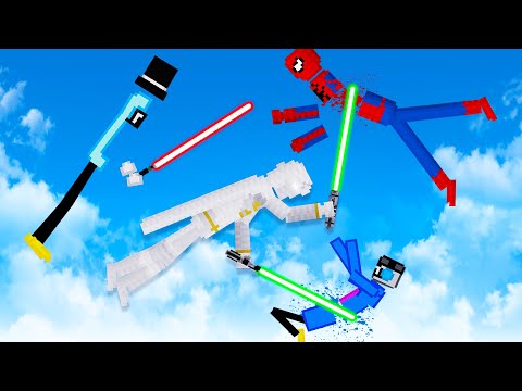 We Made Moon Knight and Spider-man Battle with Lightsabers in People Playground!