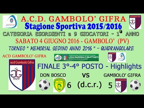 ACD GAMBOLO' GIFRA - memorial SEDINO 2016 - GAMBOLO'-VS-DON BOSCO - HIGHLIGHTS