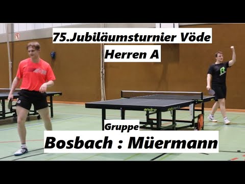 75.Vöder Jubiläumsturnier Herren A [Gruppe] | L.Bosbach(2221TTR) : J.Müermann(1771TTR)