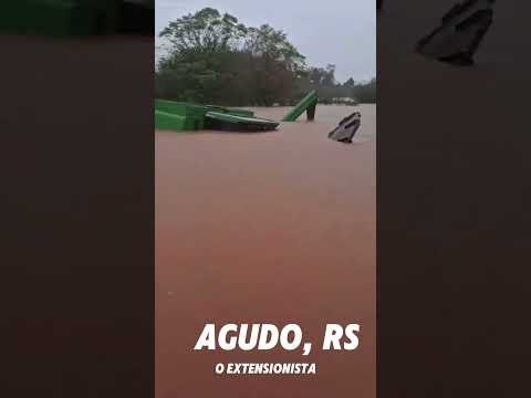 O sofrimento dos agricultores em Agudo no Rio Grande do Sul 😳🙏#enchente #colheitadeira #rural #agro