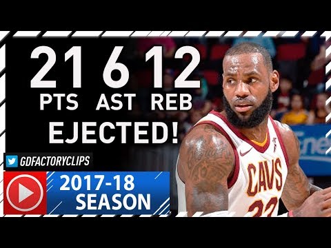 LeBron James Full Highlights vs Heat (2017.11.28) - 21 Pts, 12 Reb, 6 Ast, Ejected 1st Time EVER!
