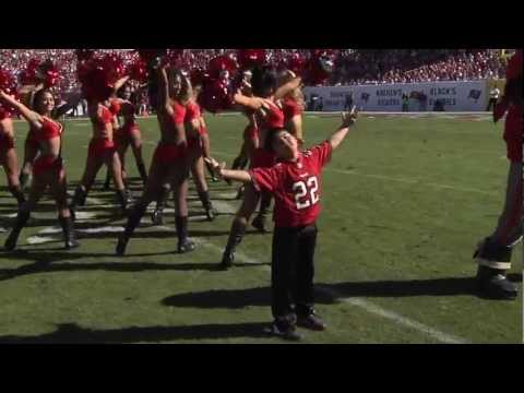 Tampa Bay Buccaneers Cheerleaders with Capt. Fear & Christian aka Little Fear.
