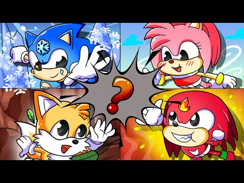 Four baby elements far from home - Sonic the Hedgehog 2 VS Poppy playtime - Cartoon Galaxy