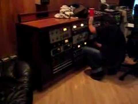 Jose getting drum tones at SharkBite studios in Oakland