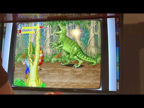 The arcade guys cabinet. Retro gaming of Cadillacs and Dinosaurs full game play