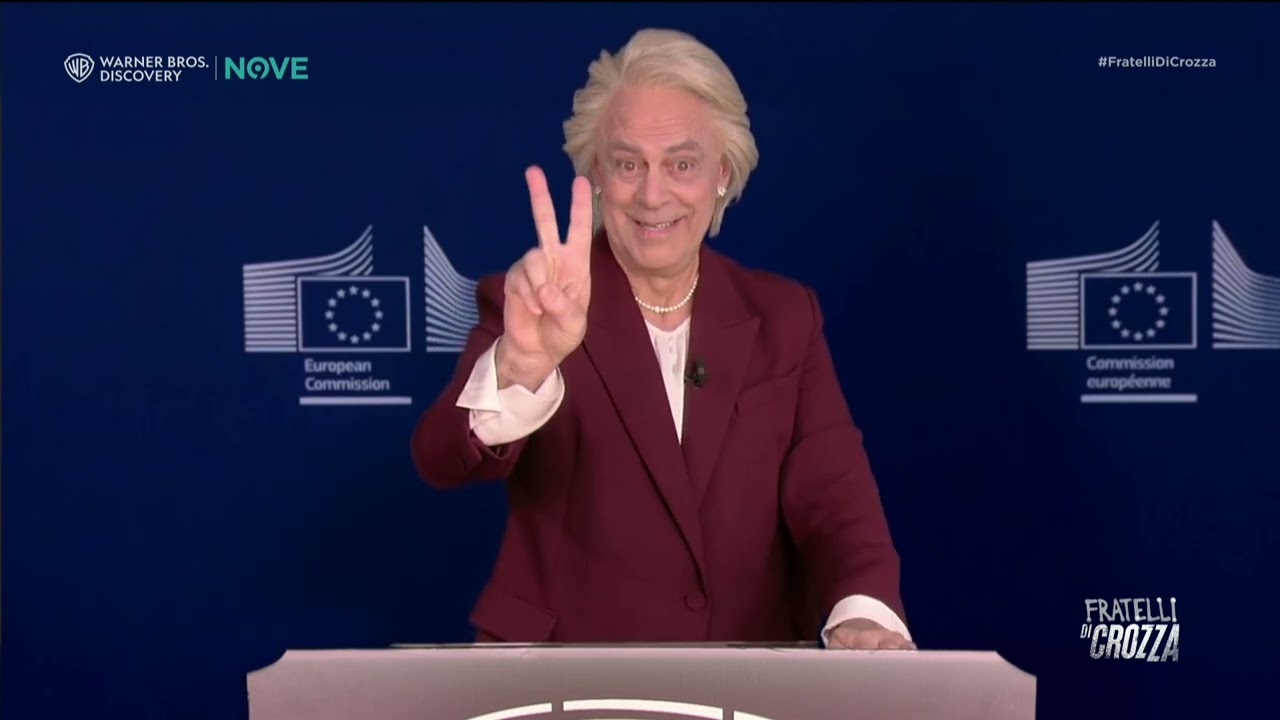 Crozza Von der Leyen "Green Deal! Dal 2035 solo auto elettriche!"