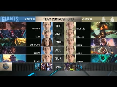 GIA vs VIT Highlights - GIANTS vs VITALITY - EU LCS Week 7 - SPRING 2016