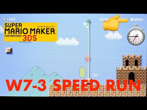 [SPEEDRUN 30] Nintendo Super Mario Maker 3ds Challenge World 7-3 Speed Run