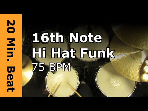 Extended Practice Drum Loop | 20 Minutes of 75 BPM Funk Grooves