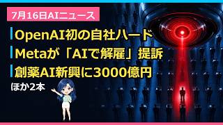 OpenAI初ハードは画面なしスピーカー/Meta"AIで解雇"提訴│AIニュース7月16日