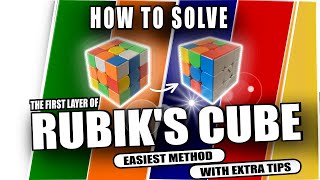 HOW TO SOLVE THE FIRST LAYER OF A RUBIK'S CUBE BEGINNERS STEP-BY-STEP FULL WALKTHROUGH TUTORIAL!!!