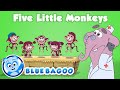 Five Little Monkeys Count To Five Song Blue Bagoo English Kids Songs Nursery Rhymes