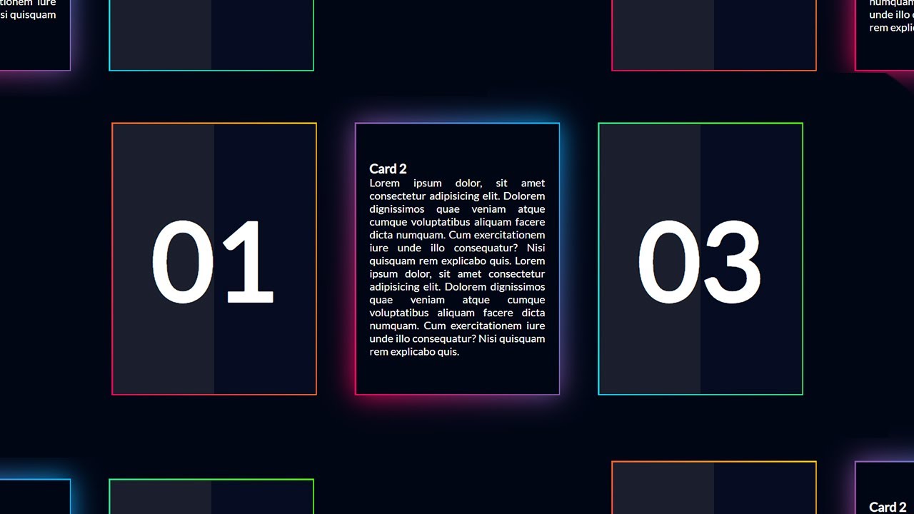 Card Gradient Border Animation Hover Effects Using Html Css | Glowing Gradient