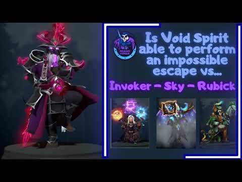 DOTA 2: How to escape Void Spirit vs Invoker, Rubick, Sky!