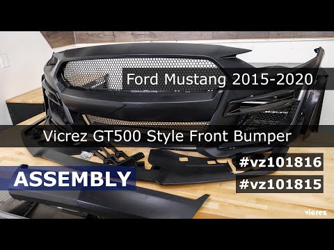 Vicrez GT500 Style Front Bumper Cover vz101815 & vz101816 | Ford Mustang 2015-2023