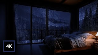 Heavy Rain on Window to Sleep Fast - Cozy Bedroom with Rain Sounds