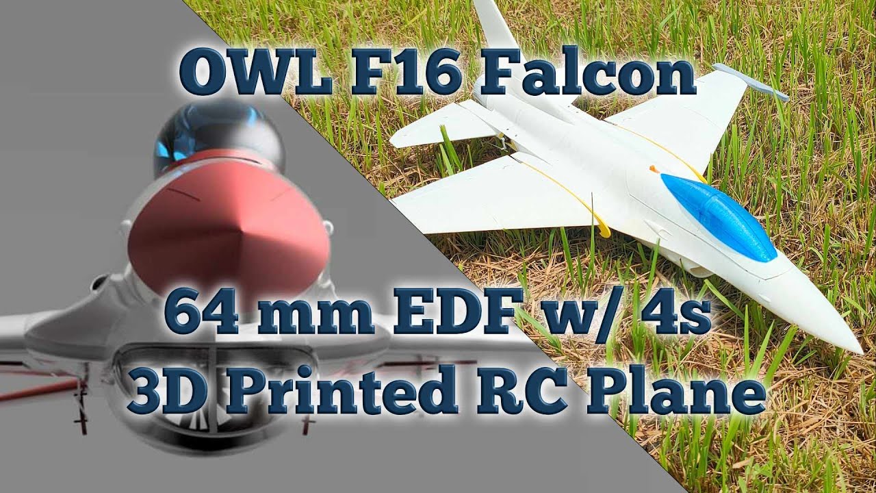 OWL F16 Falcon 64mm EDF with Catapult Launcher - 3D Printed RC Plane