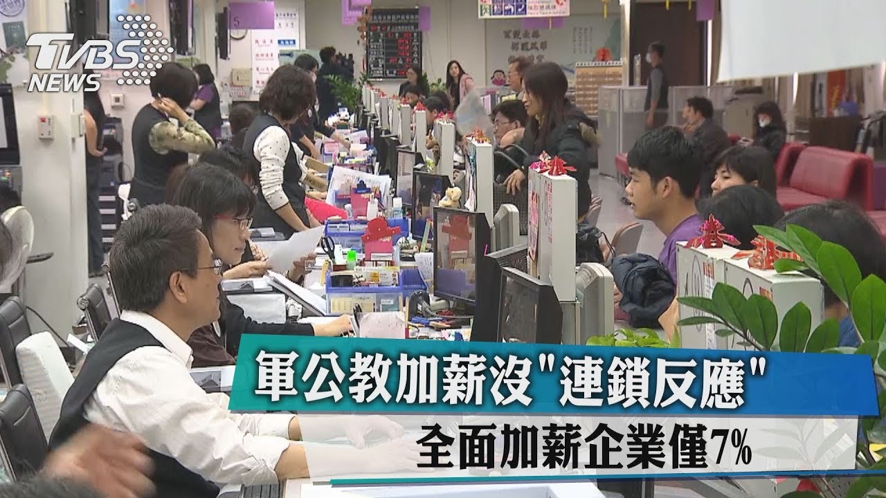 軍公教加薪沒「連鎖反應」　全面加薪企業僅7%