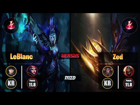 Lava LEBLANC (Mid) [Electrocute] VS ZED - Grandmaster KR Patch 11.8