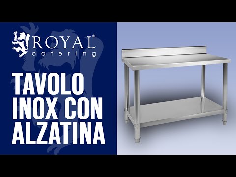 Video - Tavolo inox - ECO - 100 x 70 cm - 120 kg - Alzatina - Royal Catering