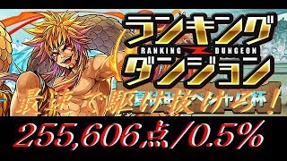 【パズドラ】夏休みスペシャル杯255,606点／0.5%【ランダン】