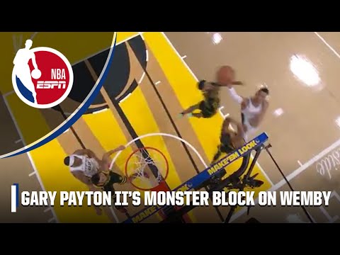 WEMBY BLOCKED BY GARY PAYTON II 😱 🚫 | NBA on ESPN