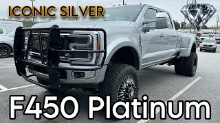 ICONIC Silver 2024 Ford F450 Platinum 5/6” Kelderman Air Ride LIFTED-Reserve Edition