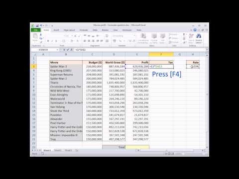 Excel Quick Tip #2 - The Quickest Way to put Dollar Signs into a Formula - Wise Owl