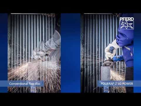 POLIFAN POWER flap disc PFC 125x22.23 mm conical Z60 SG STEELOX steel/stainless steel (2) Youtube