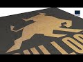 3D-Visualisierung: Green Label Holzblech Emblem