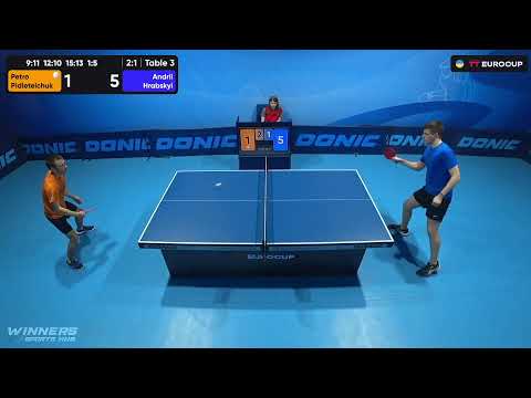 18:00 Petro Pidleteichuk - Andrii Hrabskyi 24.09.2023 TT Euro.Cup  Ukraine Master. TABLE 3