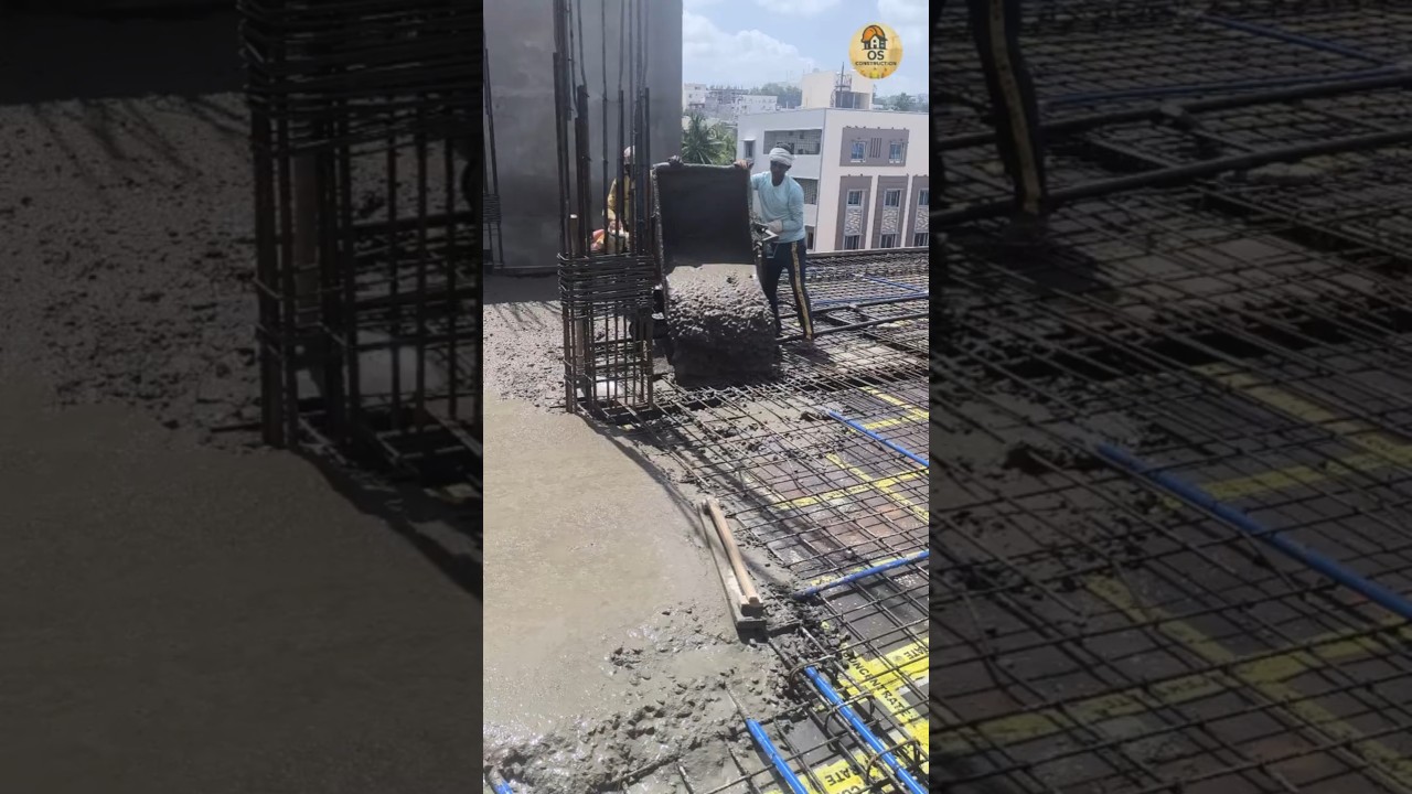 Slab casting on site😍👌 #construction #slabcasting #civilengineering #concretework