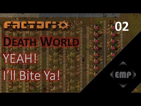 Factorio 0.15 YEAH! I'll Bite Ya! 02: Automation and Smelting Plan | Death World All By Myself