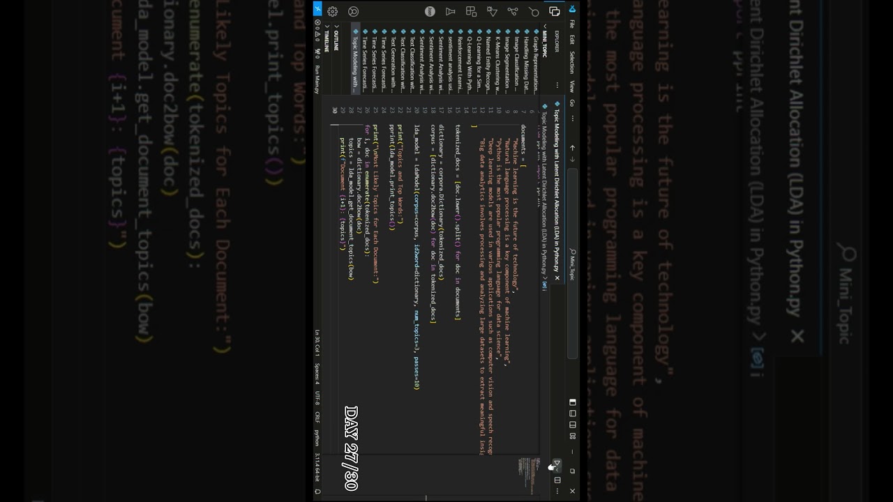 Topic Modeling with Latent Dirichlet Allocation (LDA) in Python | @brave_santhosh