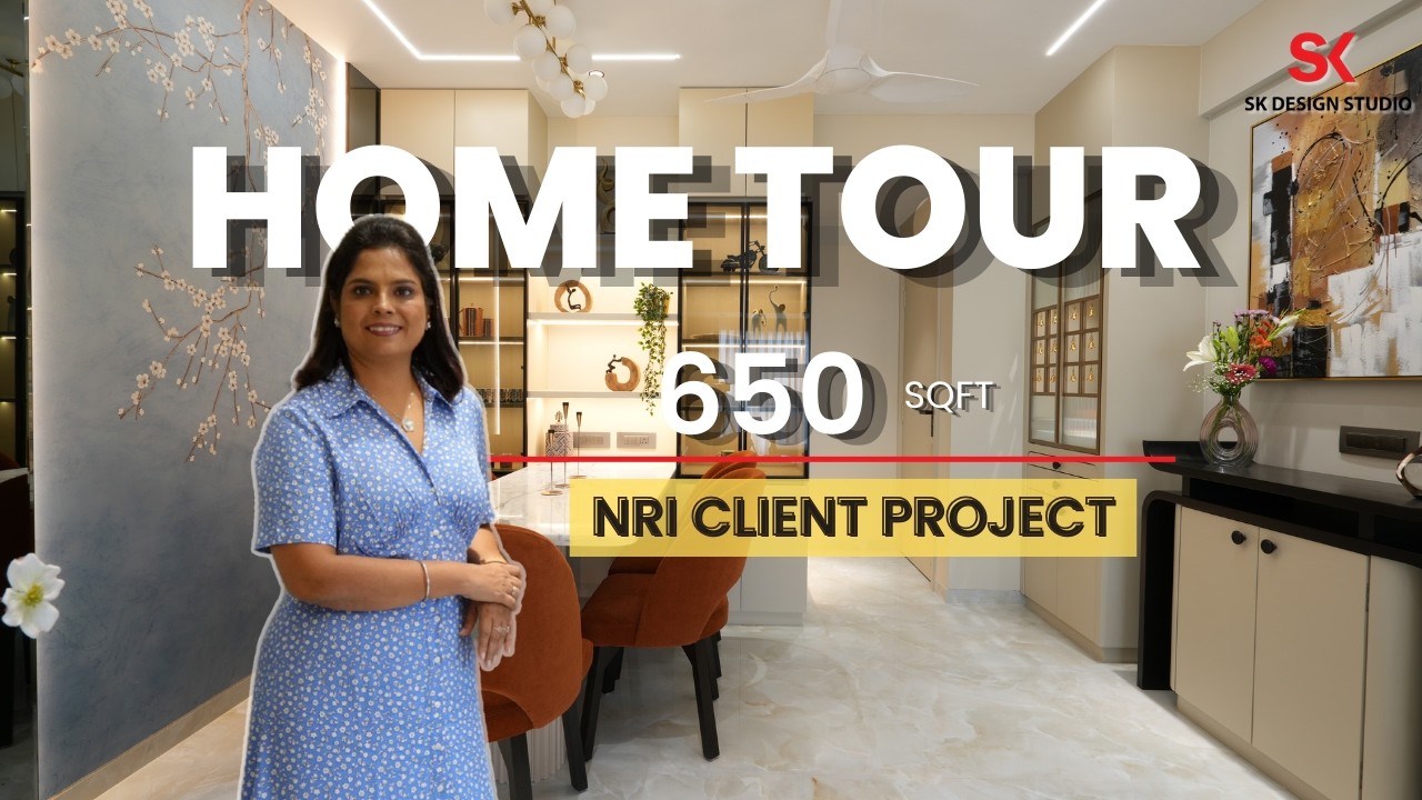 Dream Home in 650 sq ft | 2BHK Interiors for NRI Client #skdesignstudio #homedecor