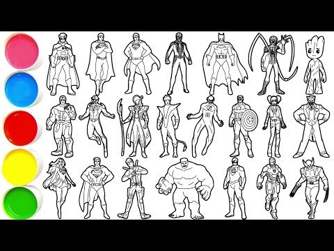 Draw Legendary Superheroes in 40 Minutes - Robin, Spider-Man, Captain America, Deadpool & others