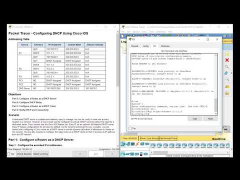Packet Tracer Tutorials | 10.1.3.3 Configuring DHCPv4 Using Cisco iOS