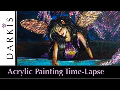 Fairy Elf On A Boat | Enchanted Forest | Acrylic Painting Time Lapse | Narrated