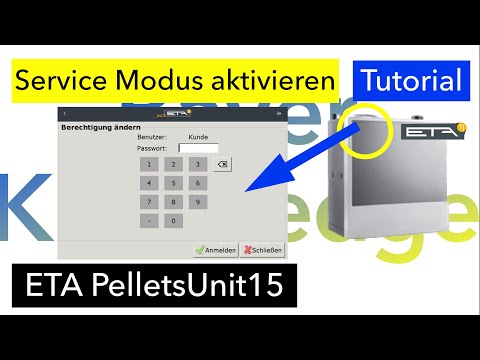 ETA Pelletsheizung PU15 Kunden und Service Modus wechseln Berechtigung ändern Tutorial