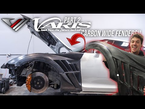 INSTALLING VARIS R35 GTR WIDEBODY KIT PT. 2 CARBON FIBER WIDE FENDERS | BUILD SERIES EP. 5
