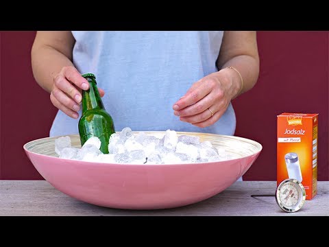Getränke kühlen mit Salz und Eis