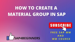 ||HOW TO CREATE A MATERIAL GROUP IN SAP||SAP MM FREE COURSE||फ्री मै सीखे सैप||