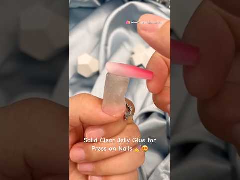 Solid Clear Jelly Glue for Press on Nails 💅😍 #nailextension #pressonnails #longnails #polygel