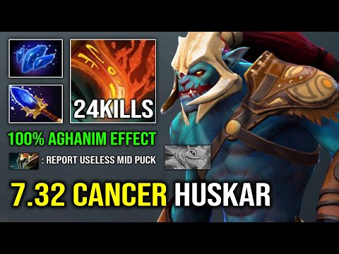 CANCER MID HUSKAR IS BACK 1v5 Unlimited HP Regen Crazy Burn DPS 100% No Mercy Allowed Dota 2