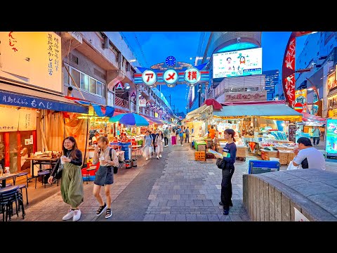 Japan: Tokyo Ueno walking Tour During Blue Hour • 4K HDR