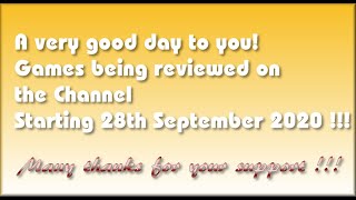 Good day!!! The Games being covered on the Channel starting 28th September 2020 are...