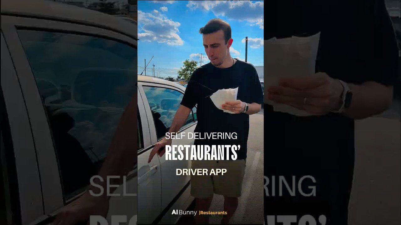 AI Bunny driver app video demo: multi-stop route optimization for restaurant deliveries
