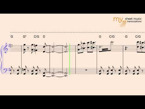 Slow Blues in G - Piano Blues Sheet Music Transcription