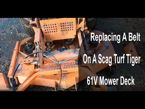 How to replace belts on a Scag Turf Tiger 61V mower deck